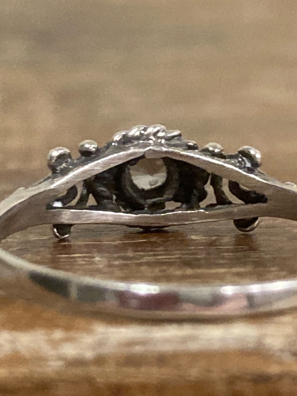 Sterling Silver Ring - 925 TM - Rope Bezel - Clear Stone - Size 9.25 - Picture 8 of 15